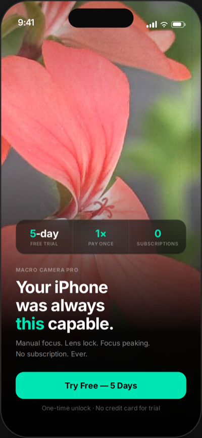 Download Macro Camera Pro on the App Store